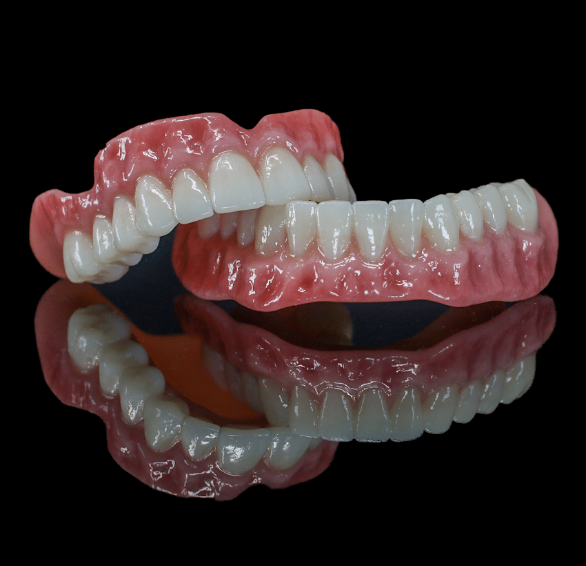 Dentures fitted for patient in Grayson dental office